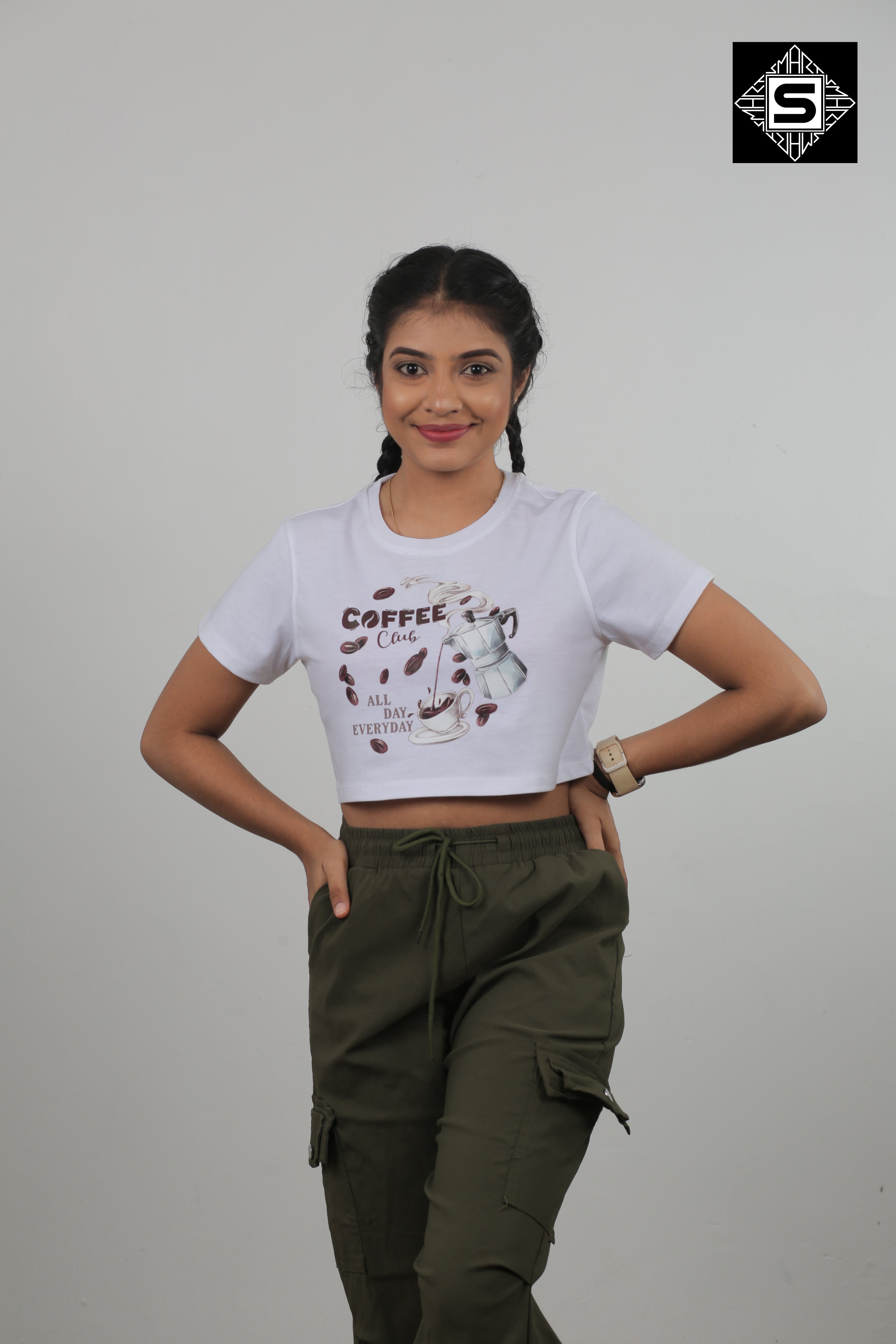 Every Day Cofee Club Crop Top