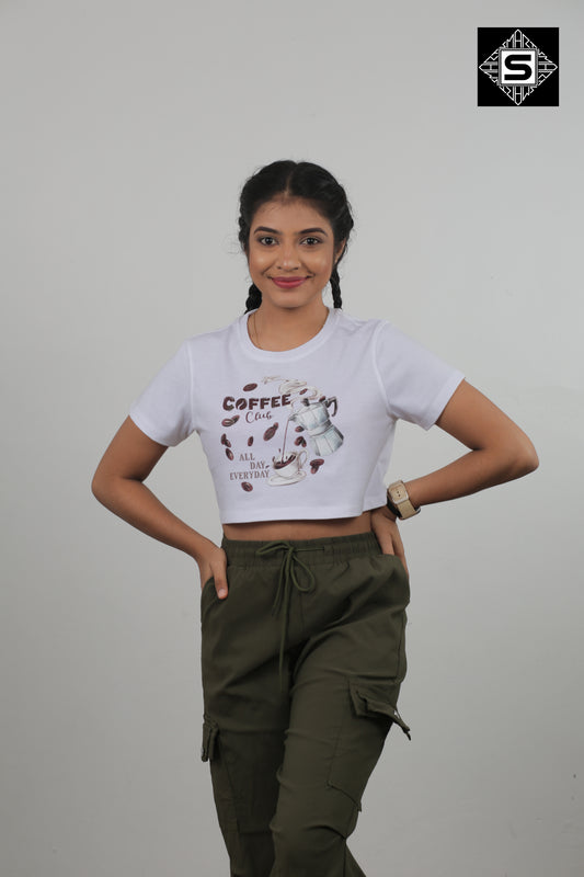 Every Day Cofee Club Crop Top