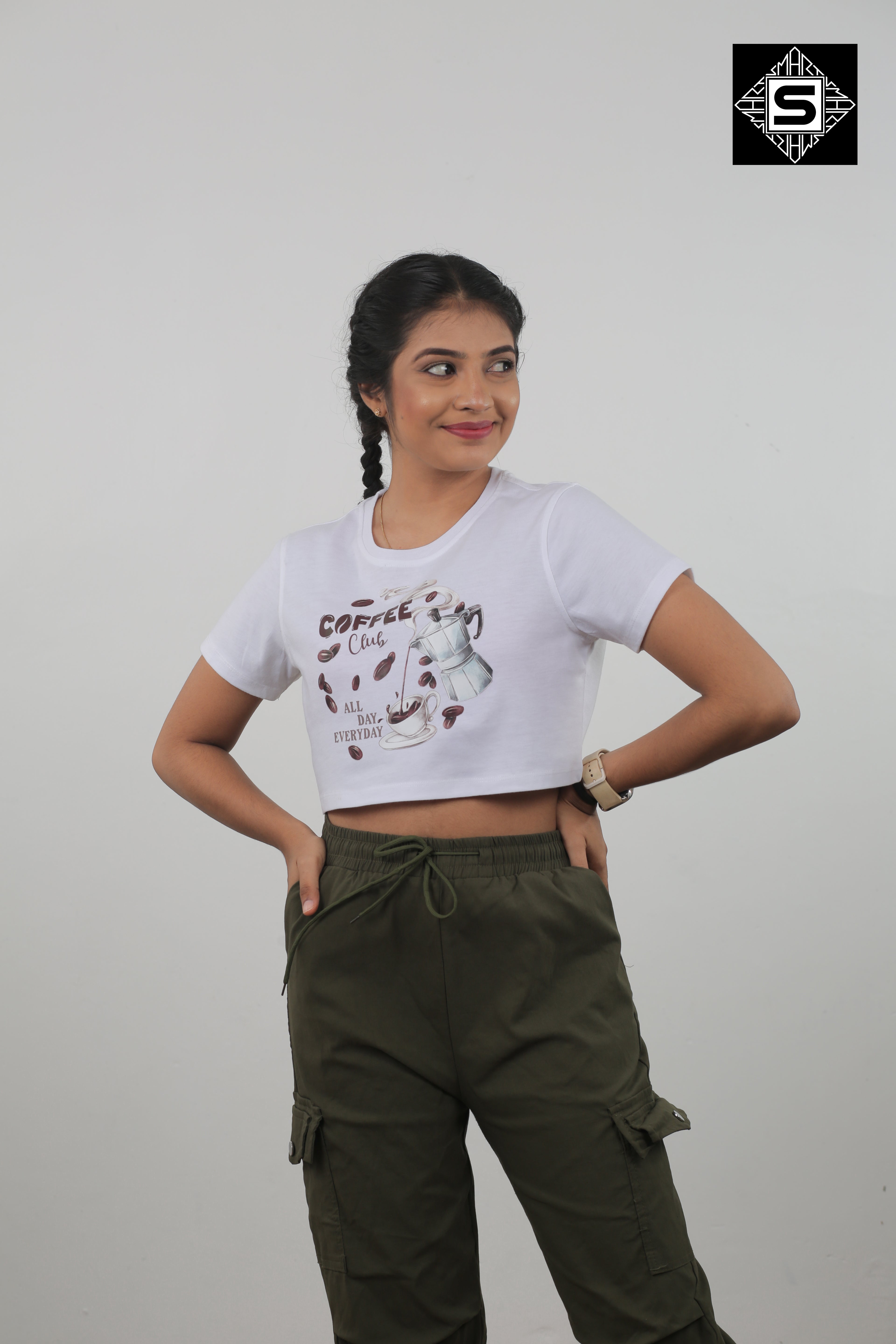 Every Day Cofee Club Crop Top