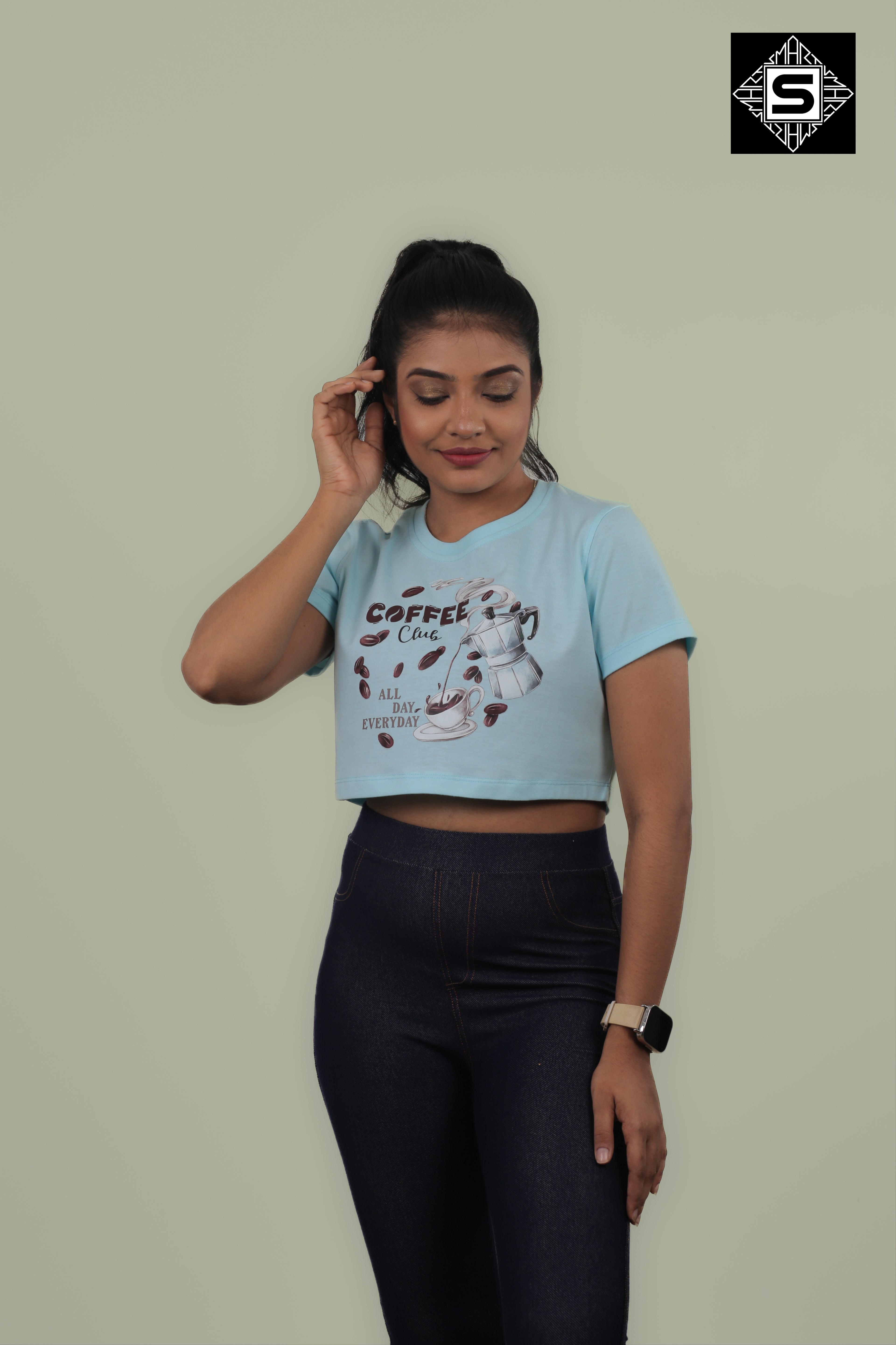 Every Day Cofee Club Crop Top