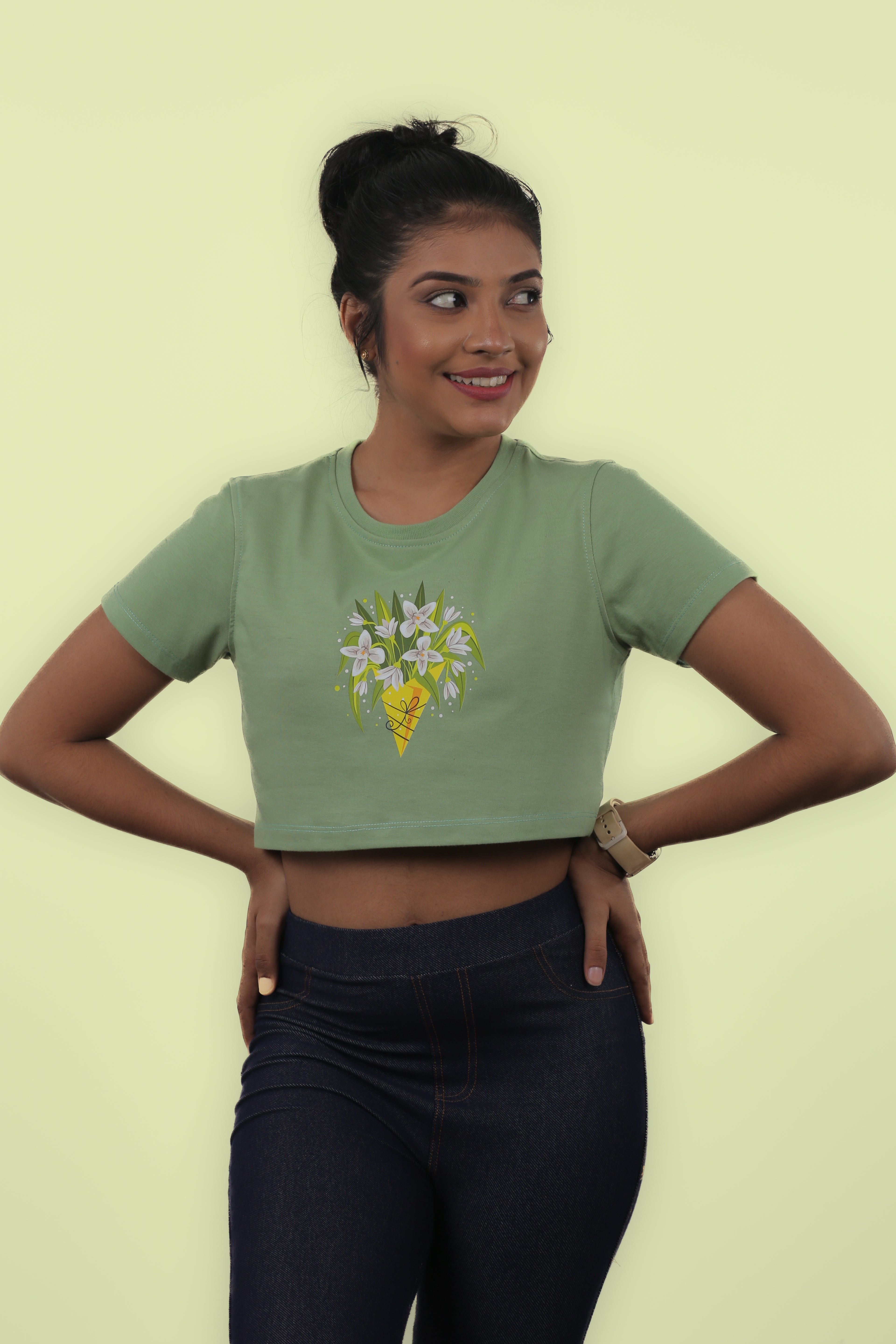 Flowers with Crop Top