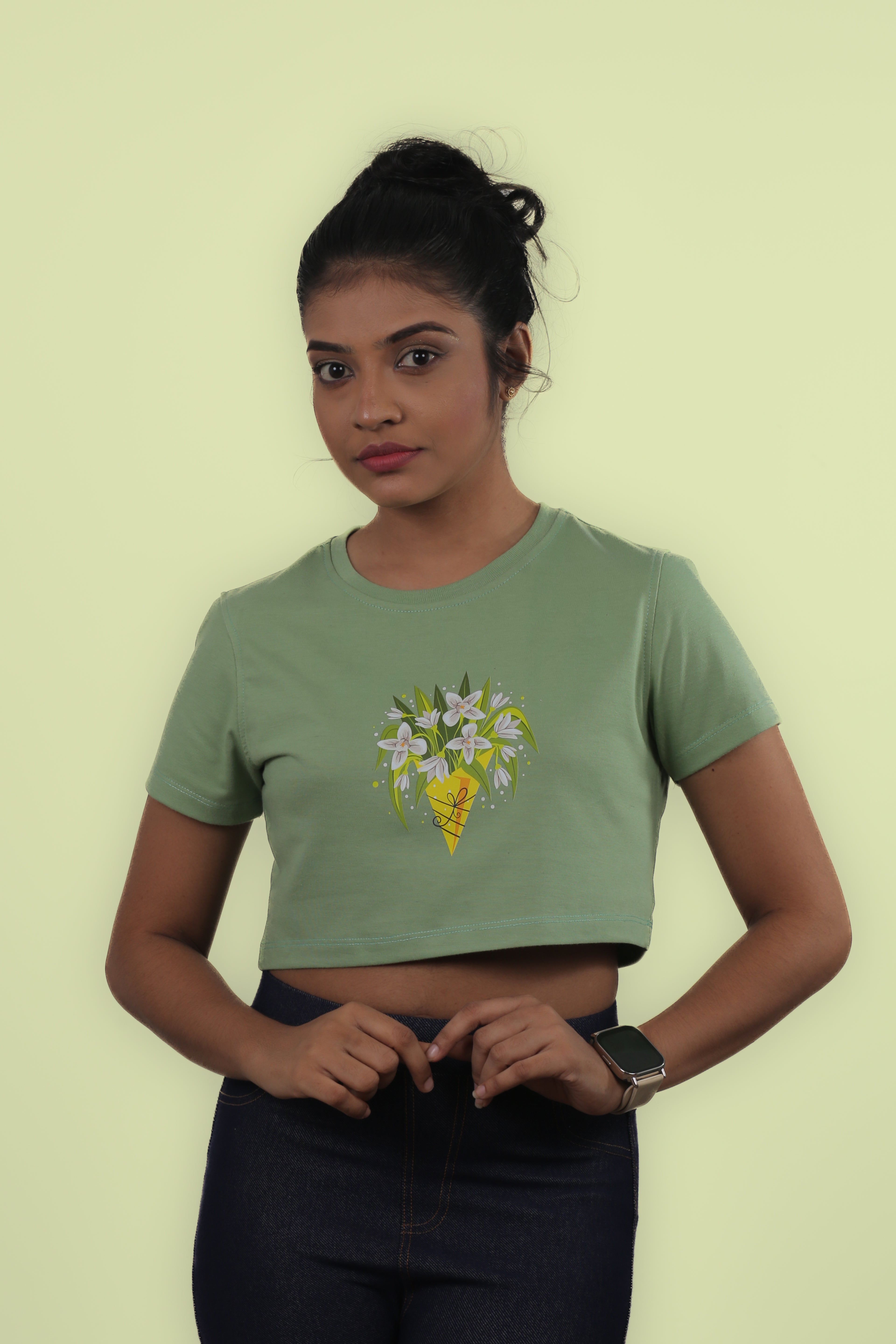 Flowers with Crop Top