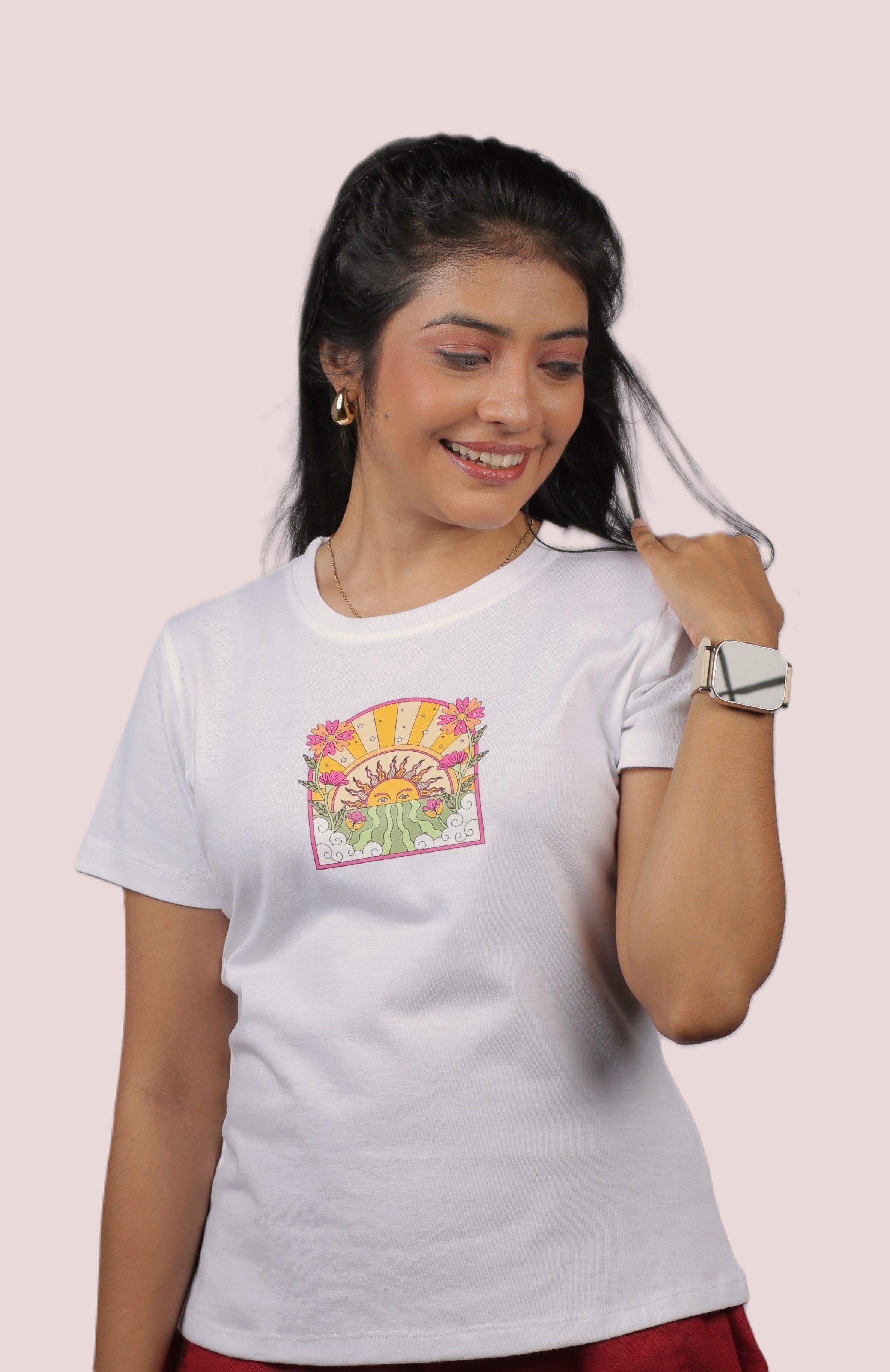 Sunrise Bloom Graphic Ladies Tee