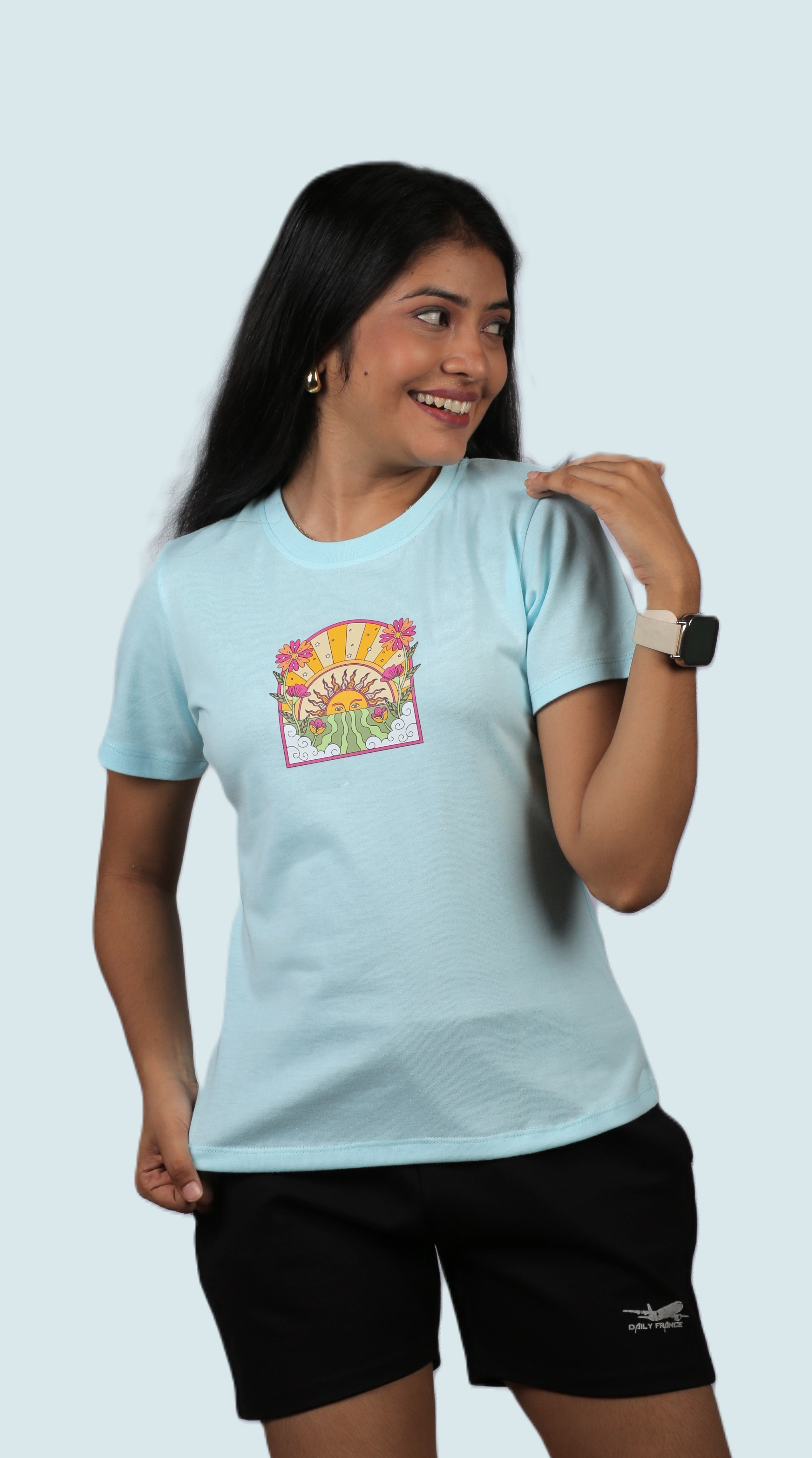 Sunrise Bloom Graphic Ladies Tee